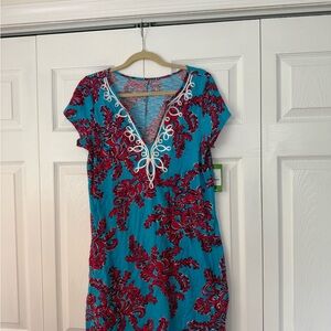 NWT - Lilly Pulitzer Sea Blue and Red Brewster Dress